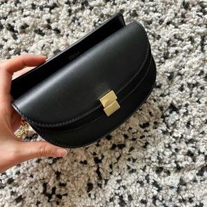 【original 950】CHLOÉ  GEORGIA CONVERTIBLE LEATHER BELT CHAIN BAG BLACK